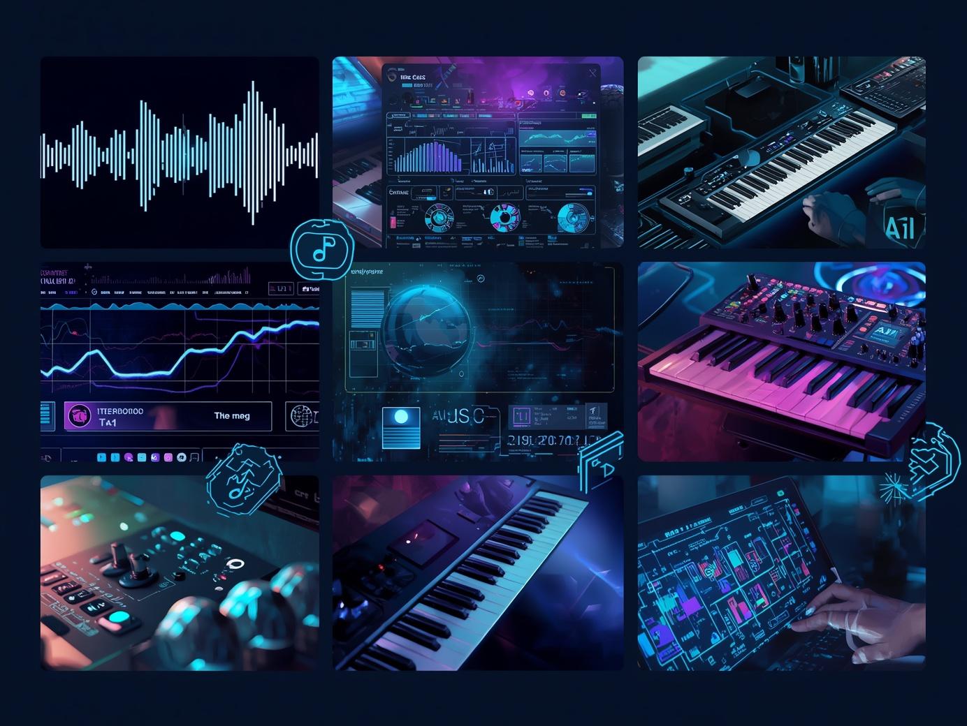 en İyi 10 yapay zeka müzik aracı içeriğim için görsel üret