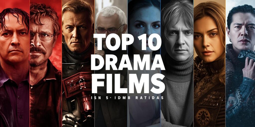 sitem için en iyi imdb puanlı 10 drama filmini temsil edicek bir görsel üret