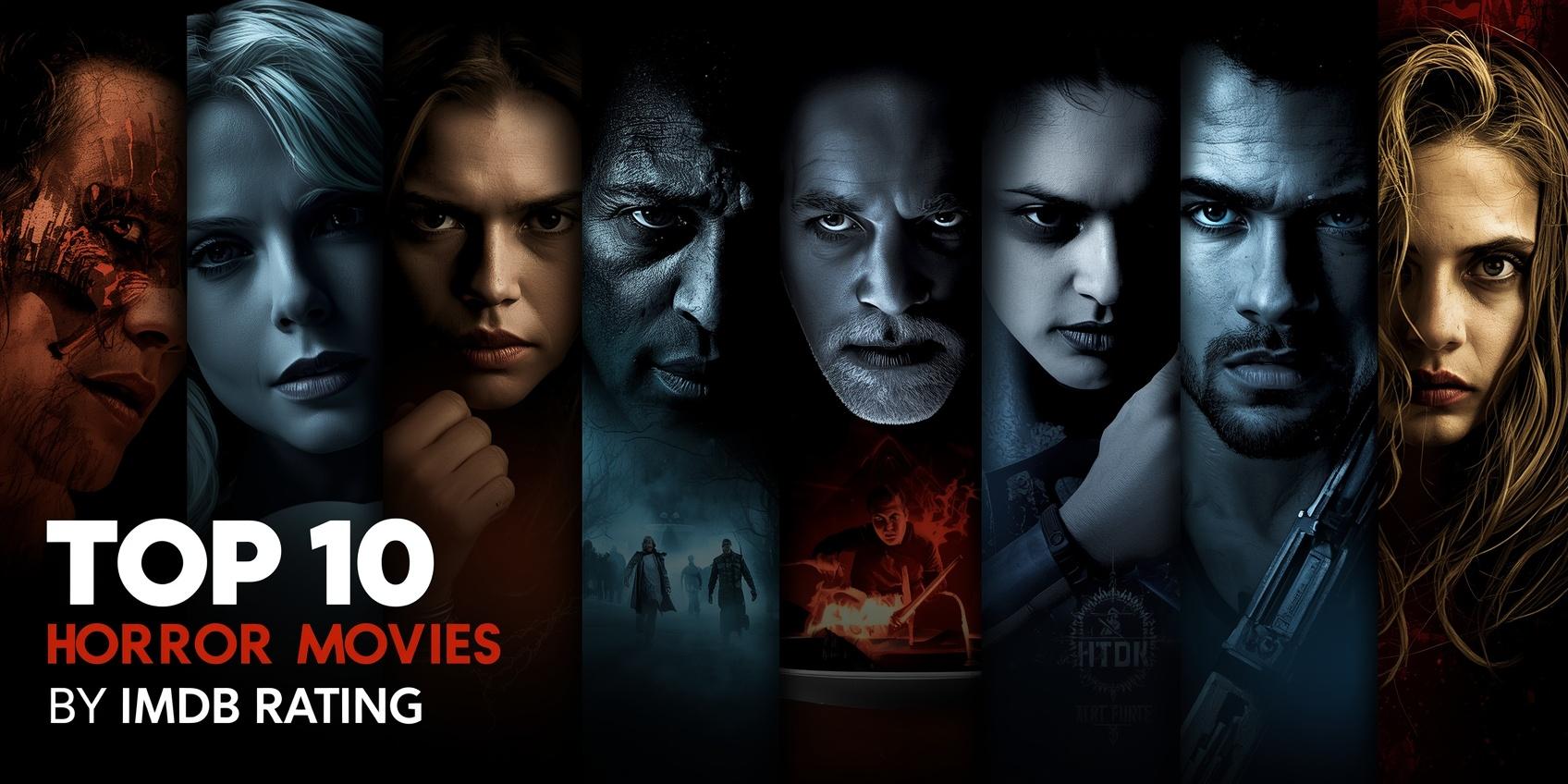 sitem için en iyi imdb puanlı 10 korku filmini temsil edicek bir görsel üret