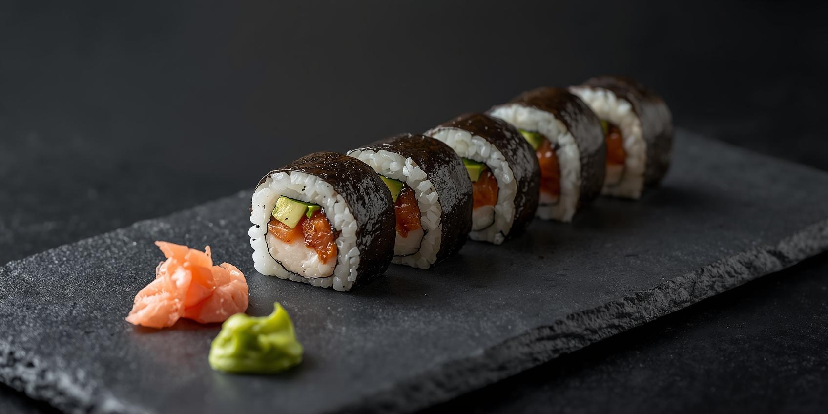 sitemde kullanabilceğim gerçek siyah sushi fotoğrafı